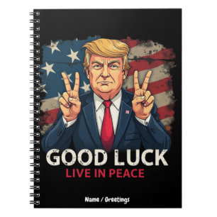 Cuaderno Buena Suerte Vive En Paz Regalo Divertido de Cita 