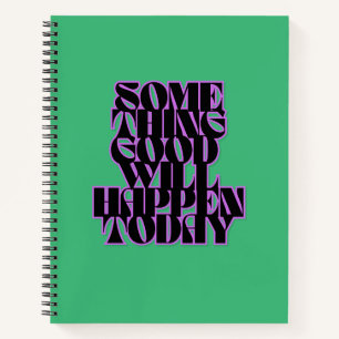 Cuaderno Buenas Cosas, Inspirador, Manifestación, Verde