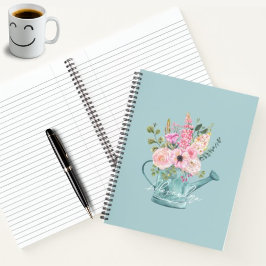 Cuaderno Buenísimo guión de regalo floral monogramado Azul