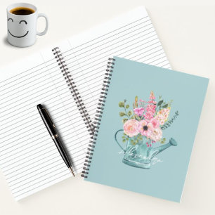 Cuaderno Buenísimo guión de regalo floral monogramado Azul