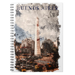 Cuaderno Buenos Aires Argentina Skyline Watercolor