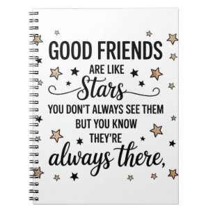 Cuaderno Buenos amigos son como estrellas Frase Inspiradora