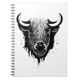 Cuaderno Búfalo Bison Wild Animal Nature Ilustracion Arte