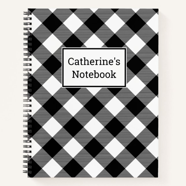 Cuaderno Búfalo blanco y negro de personalizable (Anverso)