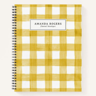 Cuaderno Búfalo de acuarela amarilla personalizado en cuadr