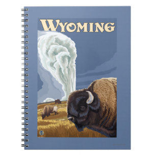 Cuaderno Búfalo por el poster fiel viejo del viaje del