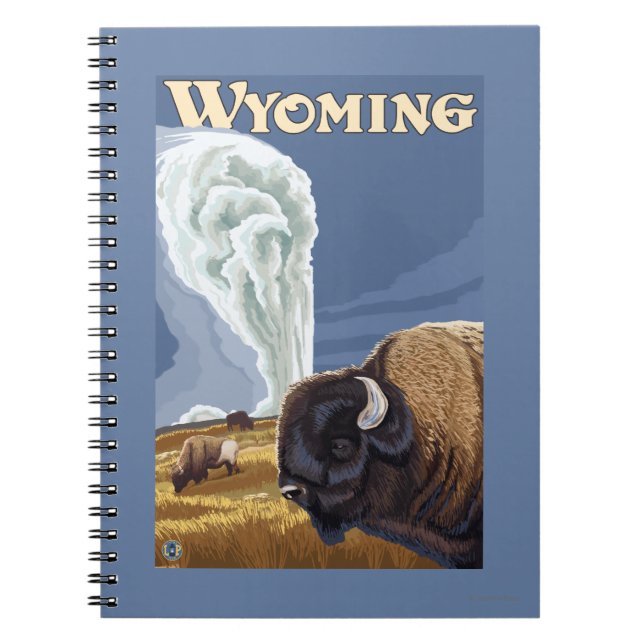 Cuaderno Búfalo por Poster de Viajes de Viejo Fe (Frente)