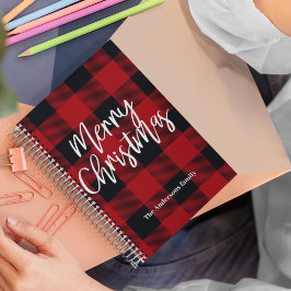 Cuaderno Búfalo Rojo en Navidad |Nombre personal