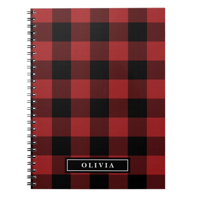 Cuaderno Búfalo Rojo Monogramado Bloc de notas (Frente)