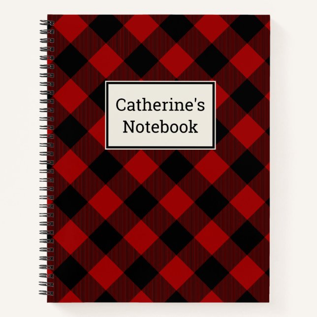 Cuaderno Búfalo rojo personalizable para bloc de notas (Anverso)