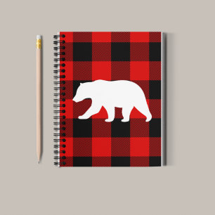 Cuaderno Búfalo Rojo Tapado y Oso Blanco