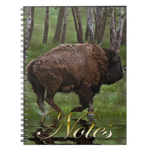 Cuaderno Búfalo y bosque en funcionamiento, diseño de Bison