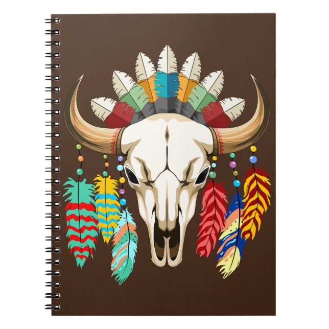 Cuaderno Buffalo Skull Native American Emblem (Frente)