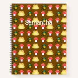 Cuaderno Bug De Escarabajo, Rana Y Hongos