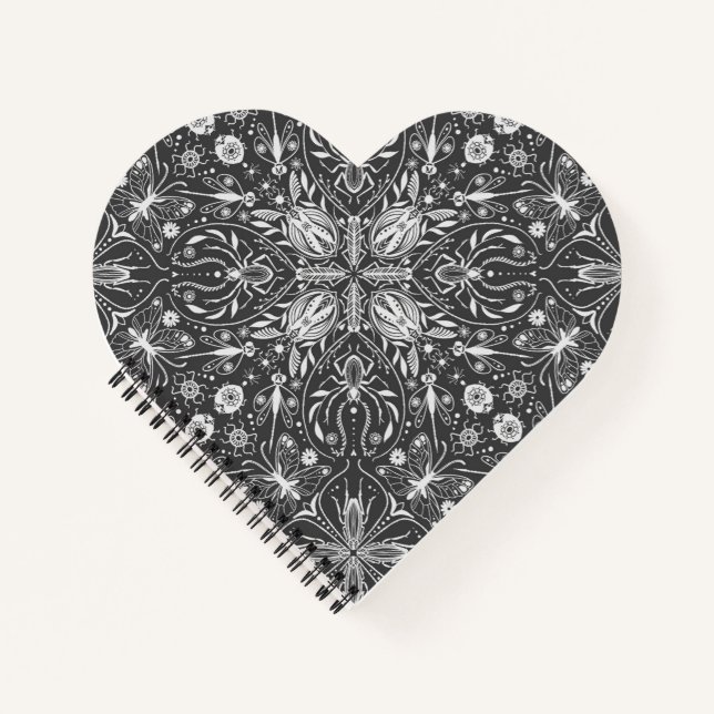 Cuaderno Bugs, blanco roto sobre negro (Anverso)