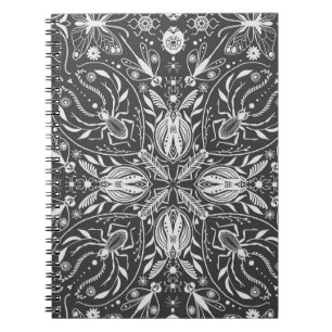 Cuaderno Bugs, blanco roto sobre negro