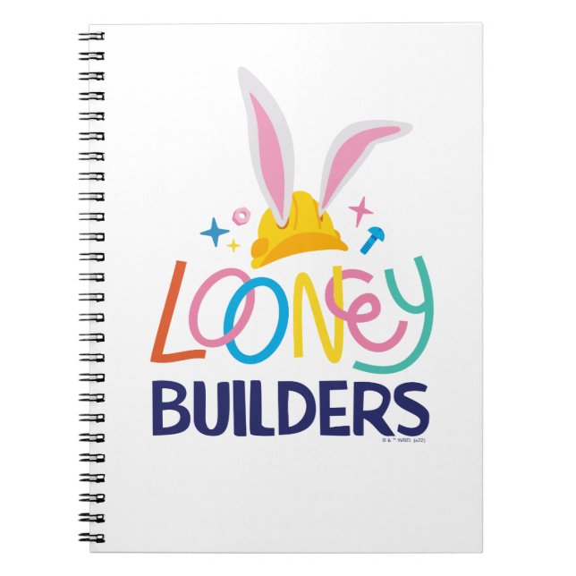 Cuaderno BUGS BUNNY BUILDERS™| Logotipo apilado con casco (Frente)