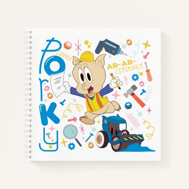 Cuaderno BUGS BUNNY BUILDERS™| Porky Pig Work Tools (Anverso)