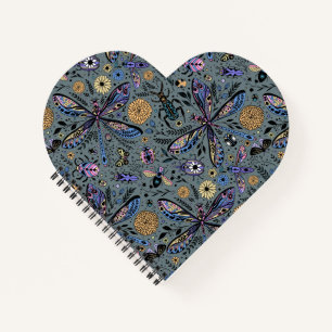 Cuaderno Bugs de garabatos en gris tardío