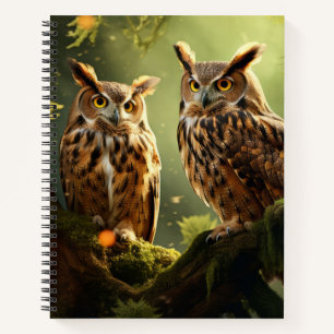 Cuaderno Búho Animal Bird Wildlife Wilderness Colorful Art
