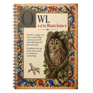 Cuaderno Búho, Arte de Bestiario Medieval