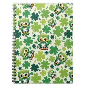 Cuaderno Búho Bebé Lindo Dibujo Animado de San Patricio