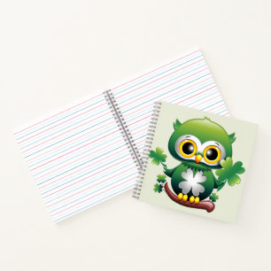 Cuaderno Búho Bebé Lindo Dibujo Animado de San Patricio