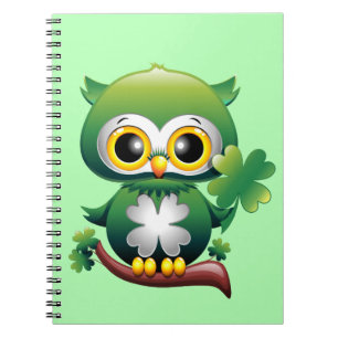 Cuaderno Búho Bebé Lindo St Patrick Cartoon