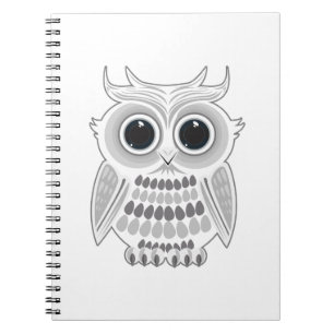 Cuaderno Búho Blanco Adorable Ojos Grandes Animal del Bosqu