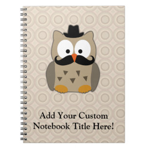 Cuaderno Búho con el bigote y el gorra