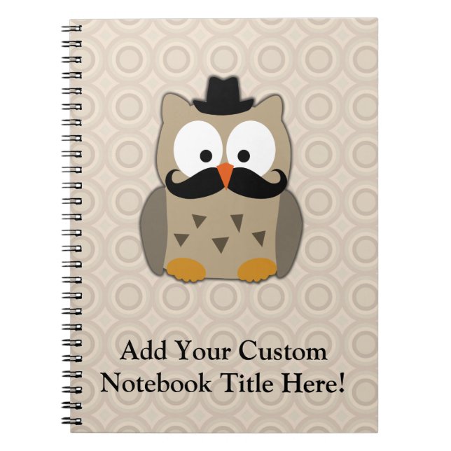 Cuaderno Búho con el bigote y el gorra (Frente)