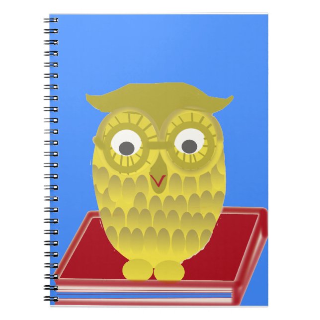 Cuaderno búho con el libro rojo (Frente)