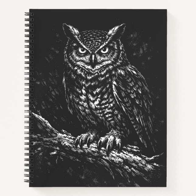 Cuaderno Búho cornudo — por BurnsInHell (Anverso)