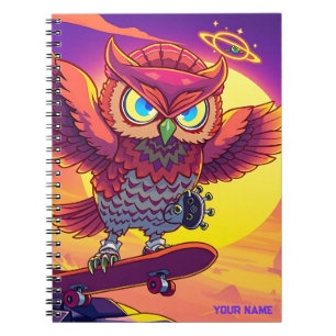Cuaderno 🦉 Búho Cósmico Audaz – Desata Tu Energía Principa