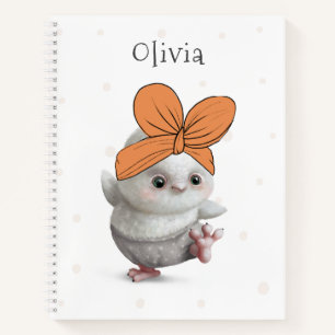 Cuaderno Búho de animal del bosque lindo nombre dibujado a