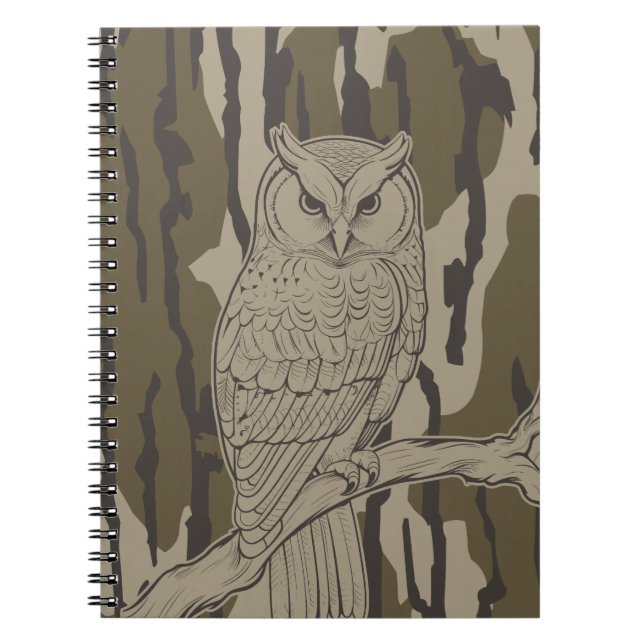 Cuaderno Búho de Camo en Bottomland (Frente)