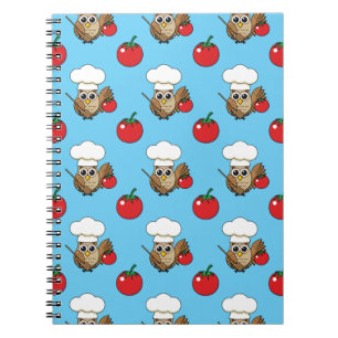 Cuaderno Búho de dibujos animados de cocina linda