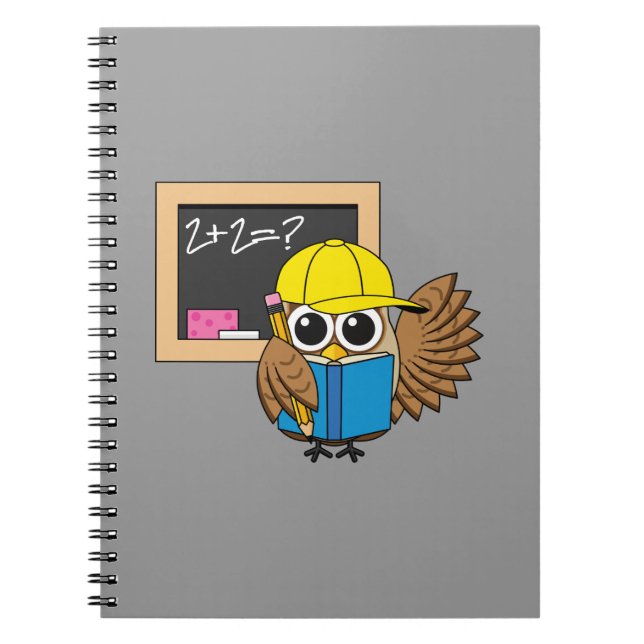 Cuaderno Búho de dibujos animados de estudiante escolar lin (Frente)