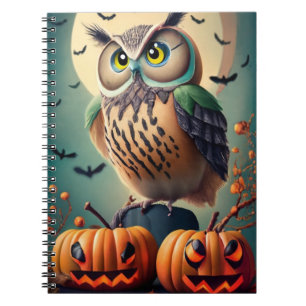 Cuaderno Búho de Moda espeluznante y bloc de notas Hallowee