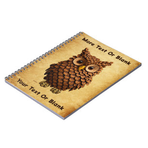Cuaderno Búho de Piña de Pino