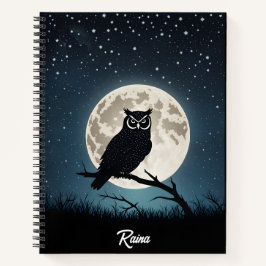 Cuaderno Búho en una noche mágica