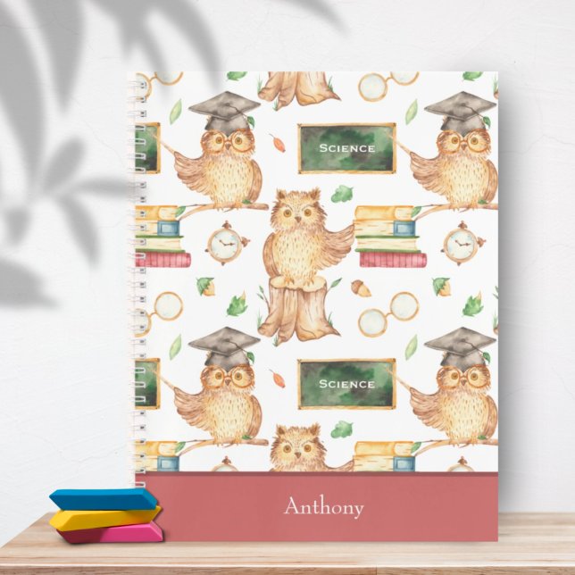 Cuaderno Búho Inteligente Adorable con Nombre de Asignatura (Subido por el creador)