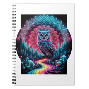 Cuaderno Búho Mandala Psicodélico - Arte Forestal Alucinant