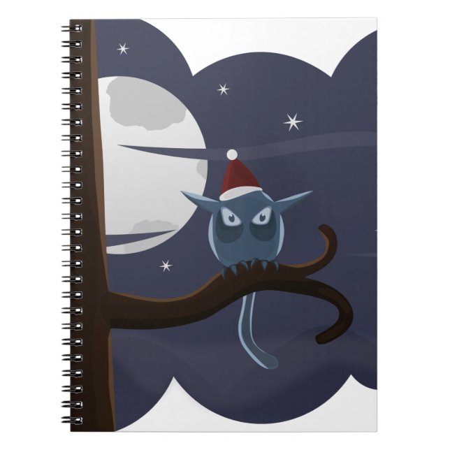 Cuaderno búho navidad temible (Frente)