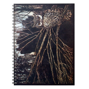 Cuaderno Búho Nocturno Antiguo Rackham