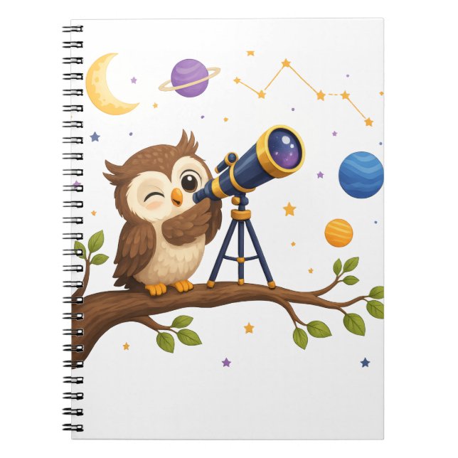 Cuaderno Búho observador de estrellas (Frente)