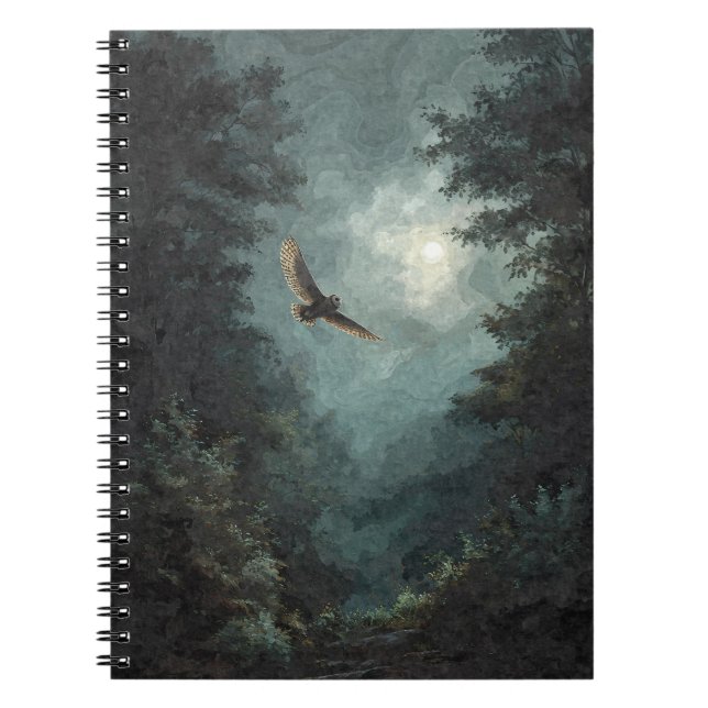 Cuaderno Búho para el bosque iluminado por luna (Frente)