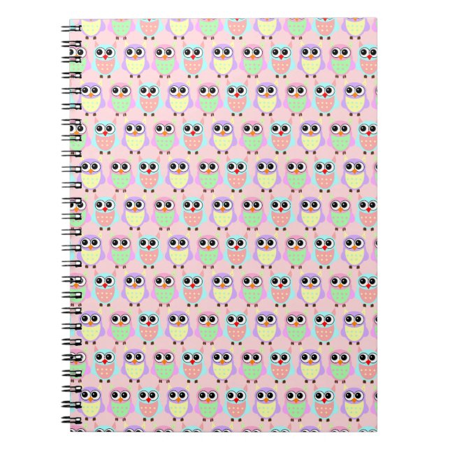 Cuaderno Búho portátil de patrón de corte de lápiz (Frente)