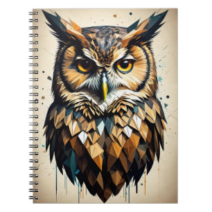 Cuaderno Búho Real Geométrico Colorido