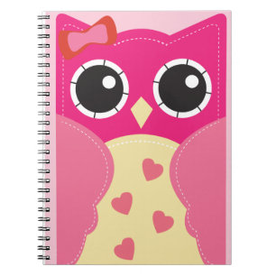 Cuaderno Búho rosado lindo